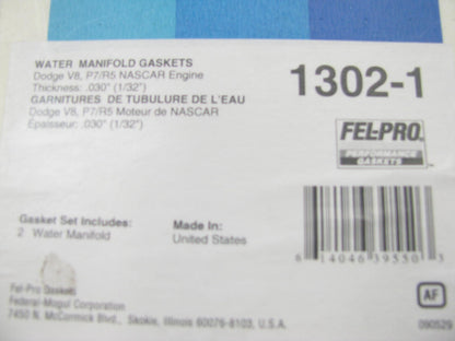Fel-pro 1302-1 Performance Water Manifold Gasket Set For Dodge V8 P7/R5 Nascar