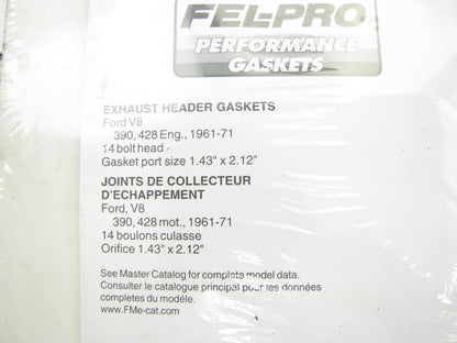 Fel-Pro 1485 Exhaust Manifold Gasket For 68-76 Ford FE V8 1.43'' X 2.12'' Port