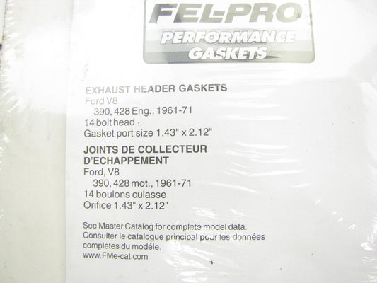 Fel-Pro 1485 Exhaust Manifold Gasket For 68-76 Ford FE V8 1.43'' X 2.12'' Port