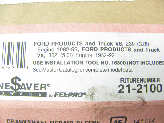 Fel-pro 16250 Rear Main Bearing Seal Repair Sleeve