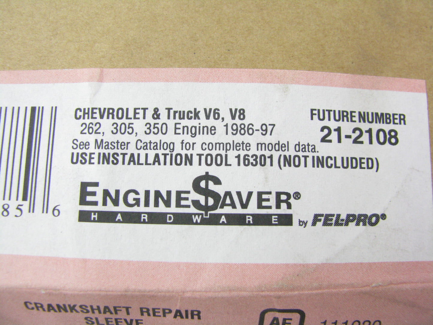 FEL-PRO 16258 Engine Main Bearing Repair Sleeve - 85-97 Small Block Chevy SBC V8