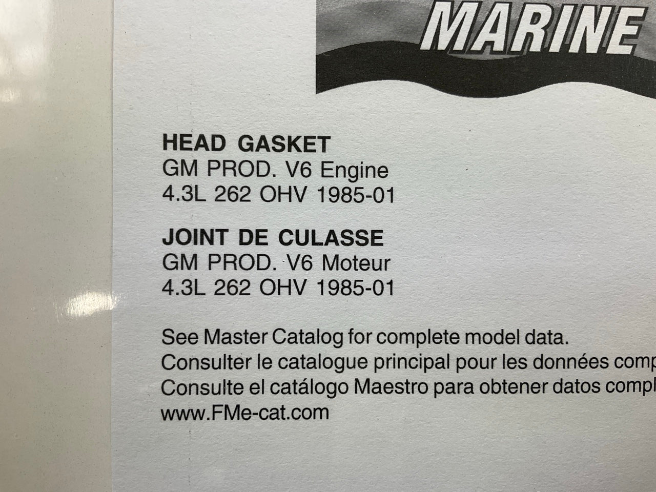 (2) Fel-pro 17001 MARINE MLS Head Gaskets 4'' BORE - GM 4.3L 262 OHV 150HP-205HP