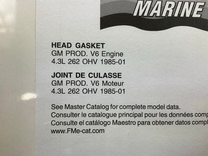 (2) Fel-pro 17001 MARINE MLS Head Gaskets 4'' BORE - GM 4.3L 262 OHV 150HP-205HP
