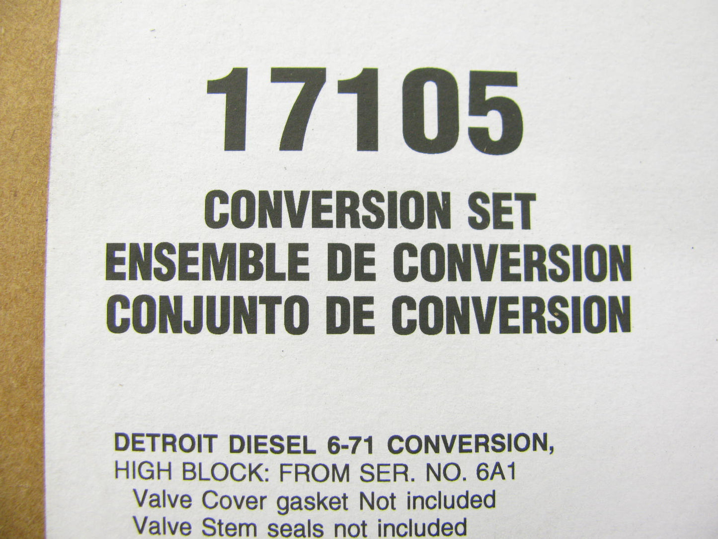 Fel-pro 17105 Engine Lower Gasket Set For Detroit Diesel Marine 6-71 High Block