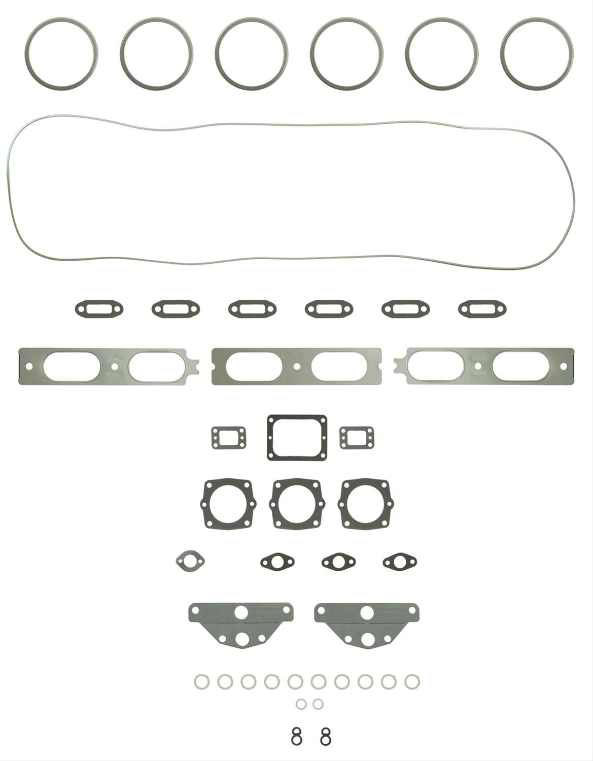 Fel-pro 17202 Cylinder Head Gasket Set For Detroit Diesel Marine 6-71 High Block