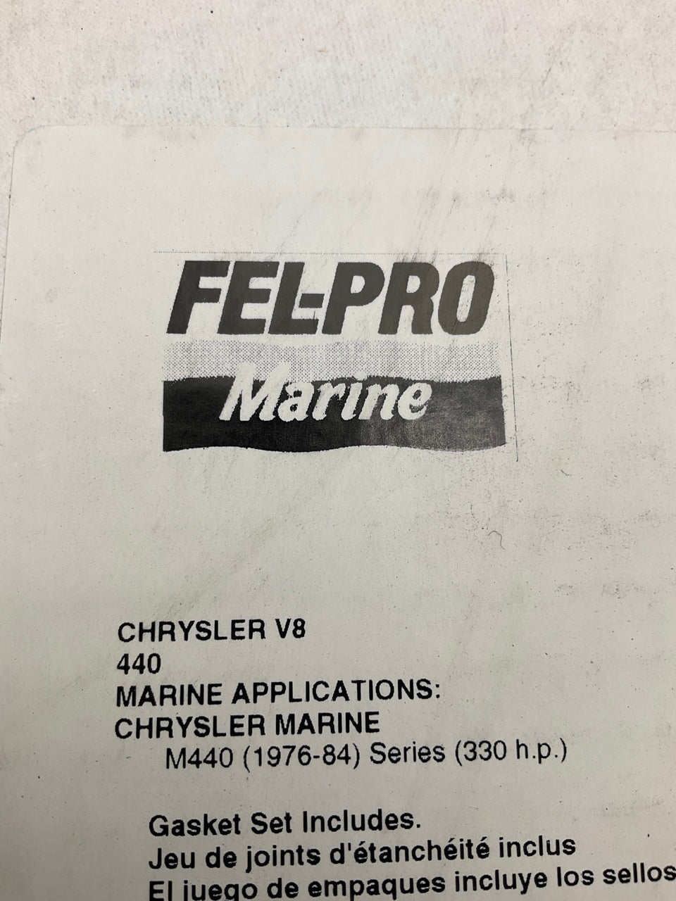 Fel-pro 17259 MARINE Cylinder Head Gasket Set For 1976-1984 Chrysler M440 330hp