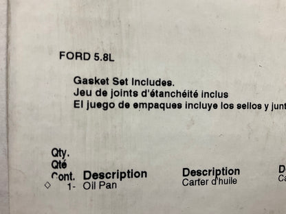 Fel-pro 17998 Engine Oil Pan Gasket - Ford 351W (5.8L) Windsor V8 Marine