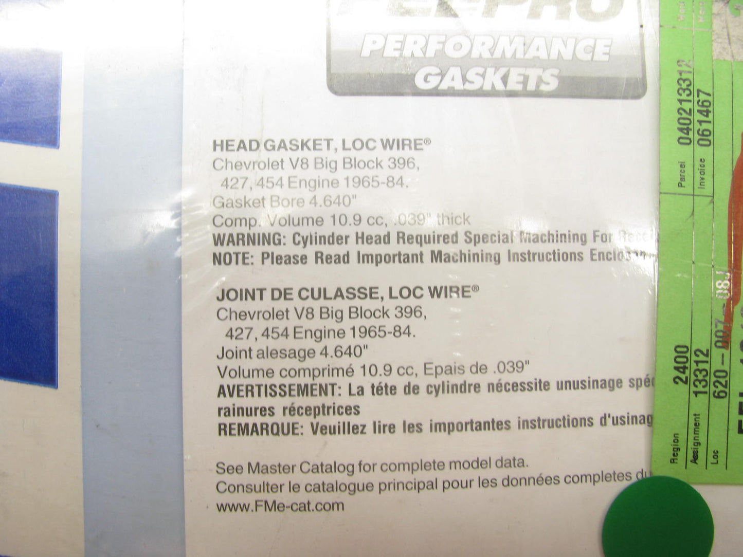 Fel-Pro Performance 1012 Cylinder Head Gasket Chevy BBC 454/502 Gen IV/V/VI