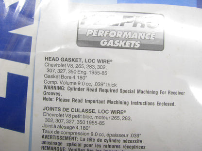Fel-Pro 1045 Performance Head Gasket - Chevy SBC 4.180'' Bore, .039'' Thick