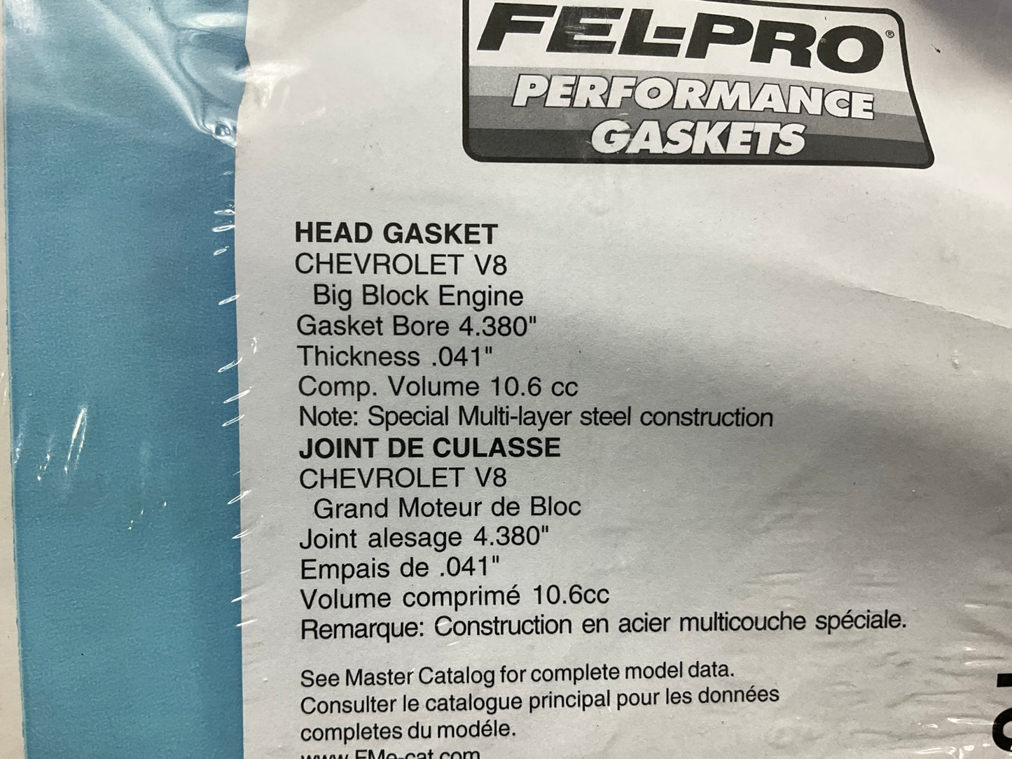 Fel-pro 1071-041 MLS Head Gasket - BBC Big Block Chevy 4.380'' Bore, .041'' Thick
