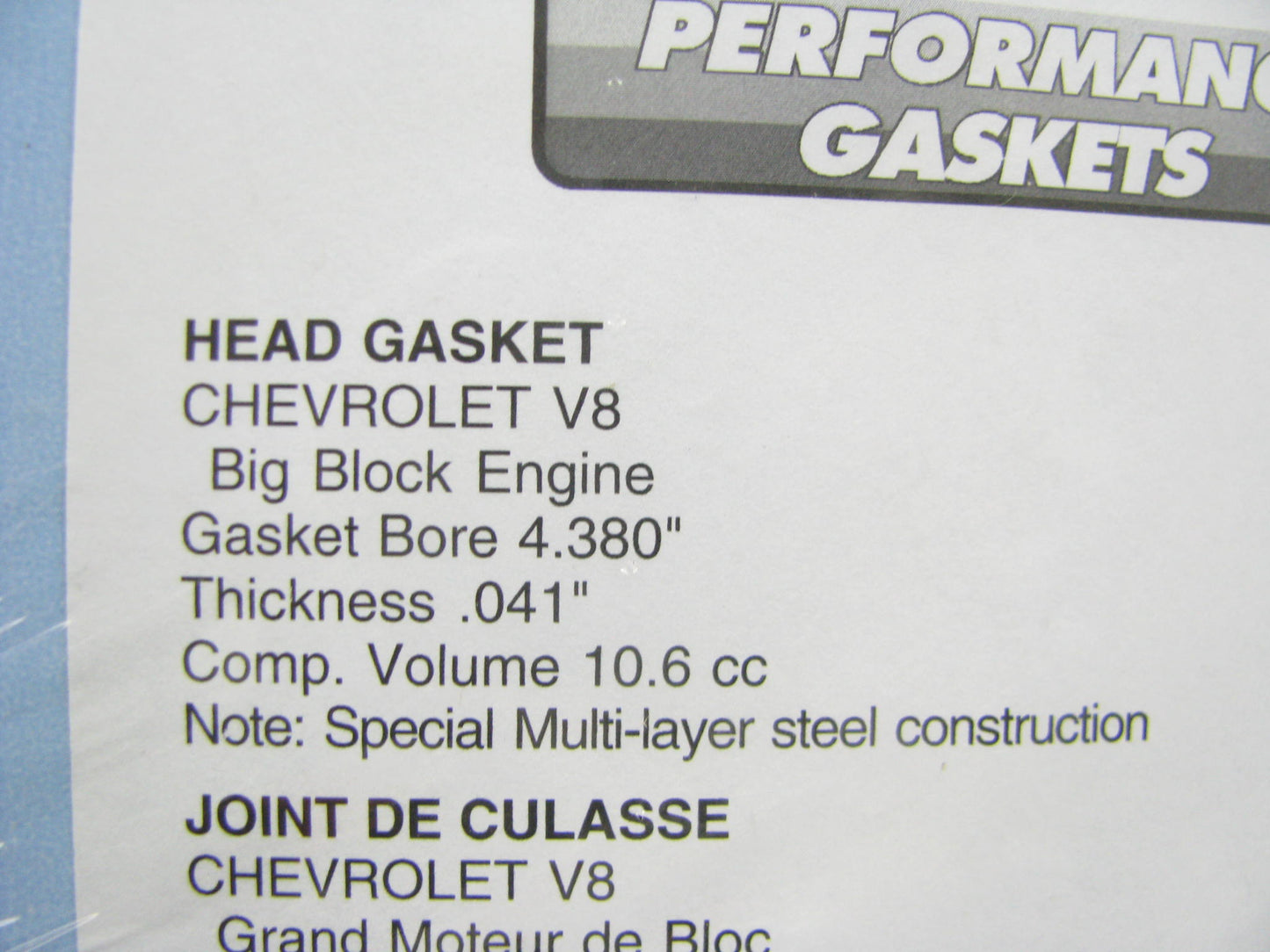 Fel-pro 1071 Cylinder Head Gasket - Chevrolet BBC 4.380'' Bore .041'' Thick