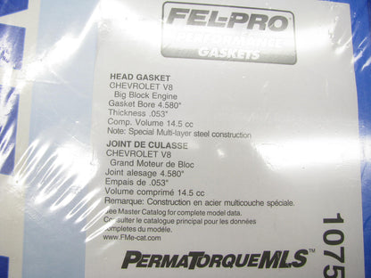 Fel-Pro 1075-1 Gen 4 Big Chevy MLS Head Gasket EACH 4.580'' Bore .053'' Thick
