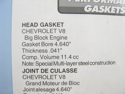 Fel-pro 1077-041 MLS Head Gasket  Big Block Chevy BBC V8 4.640'' Bore .041'' Thick