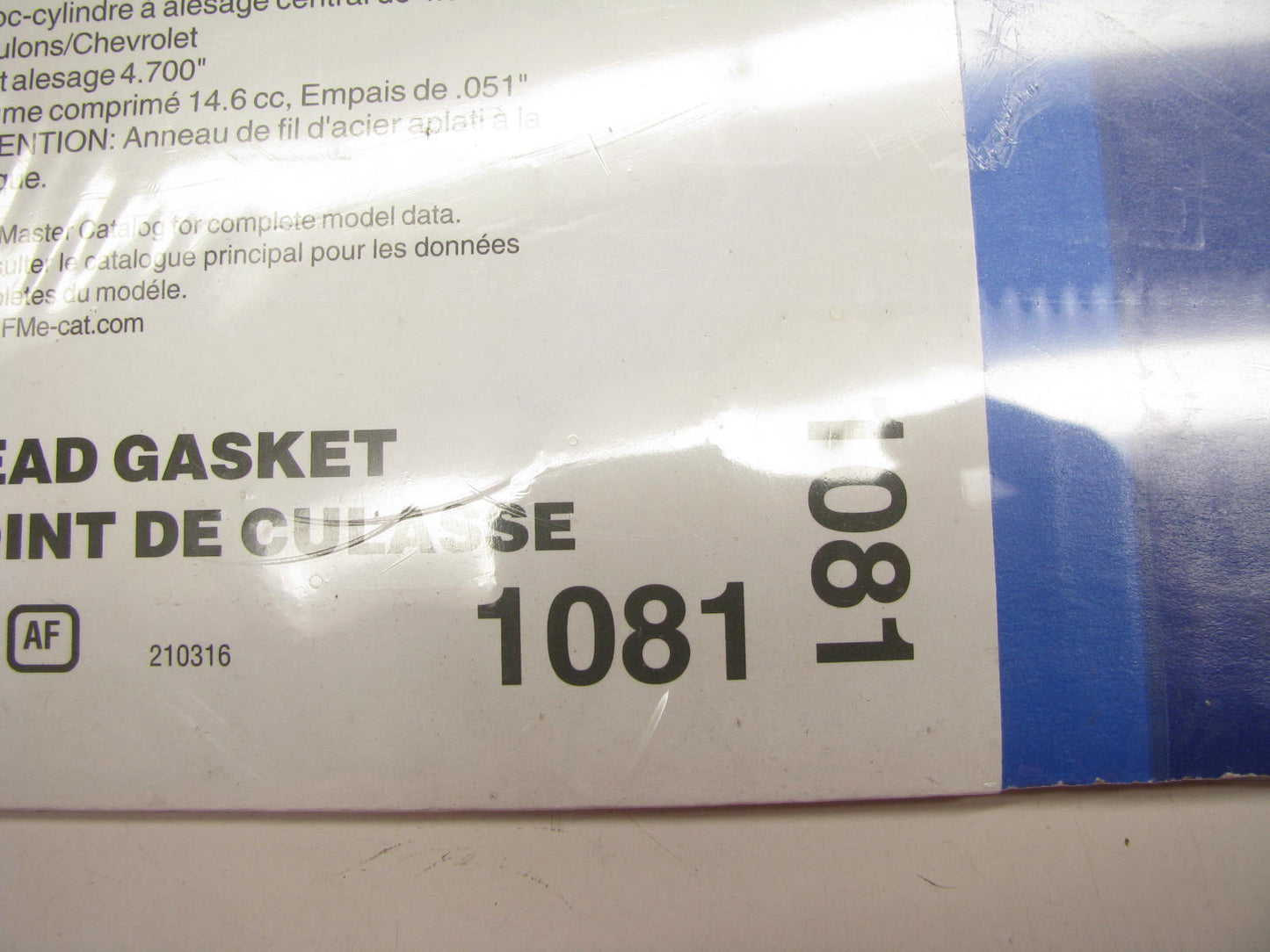Fel-pro 1081 Cylinder Head Gasket Chevrolet Pro Stock 4.90'' Center .051'' Thick