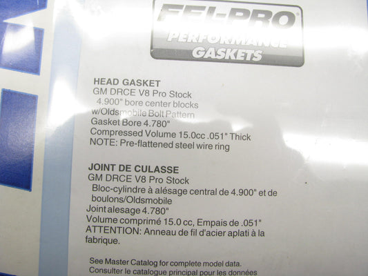 Fel-pro Performance 1096 Head Gasket  For Chevrolet DRCE W/4.900 In. Bore Center