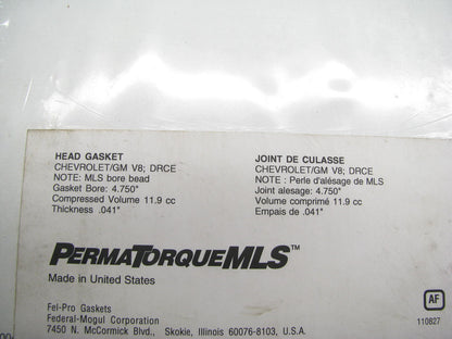 Fel-pro 1128 Performance MLS Head Gasket 1968-1990 Chevy 4.750'' Bore DRCE