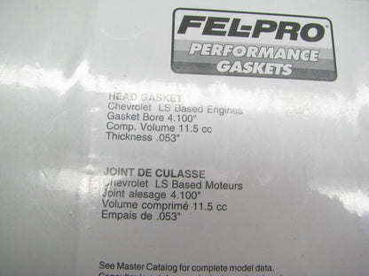 Fel-pro 1161R053 MLS Right Cylinder Head Gasket Chevorolet LS1 .053'' 4.100'' Bore