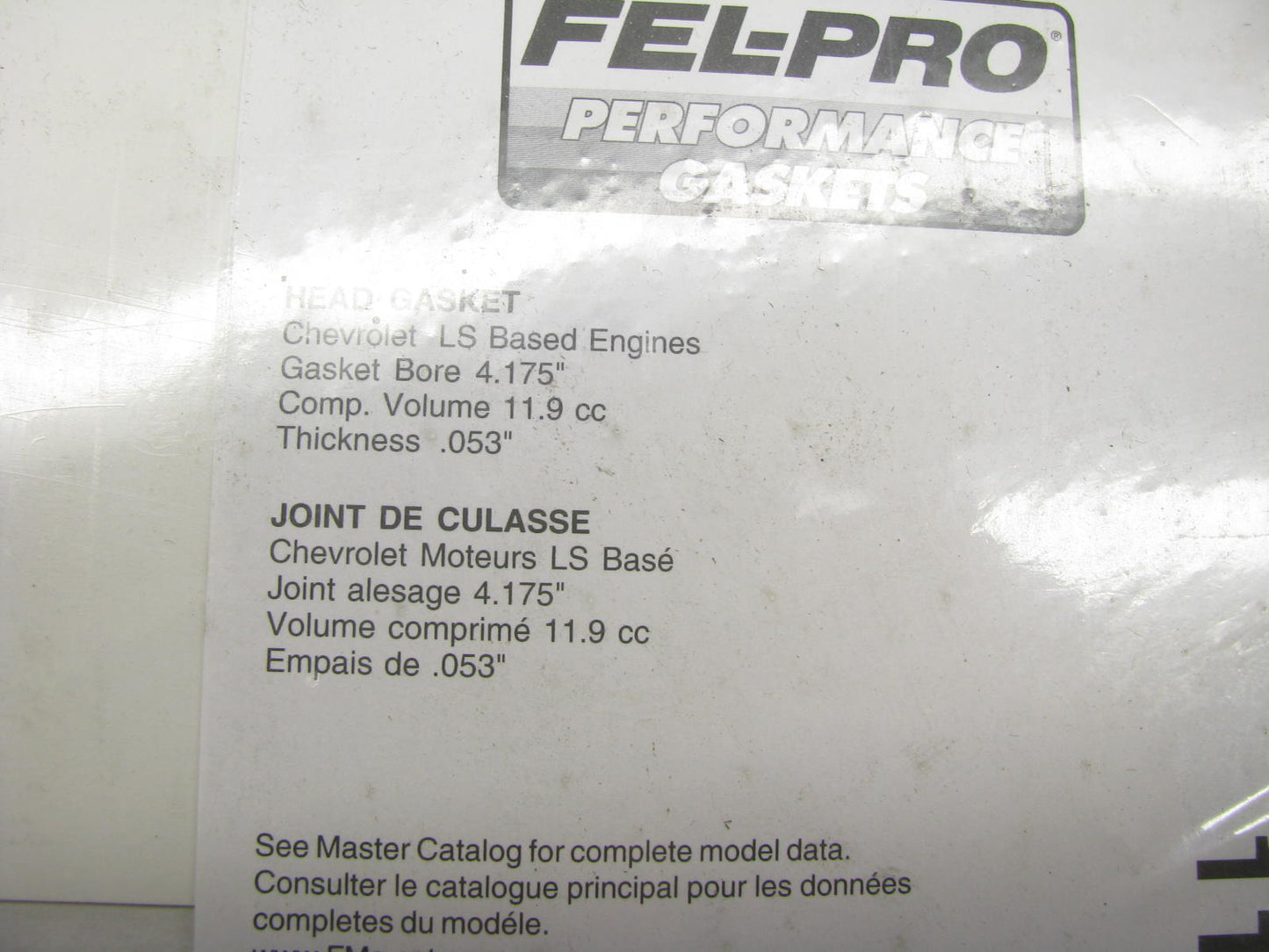 Fel-pro 1162L053 LEFT MLS Head Gasket For Chevy LS1 LS6 4.175'' Bore 0.53''