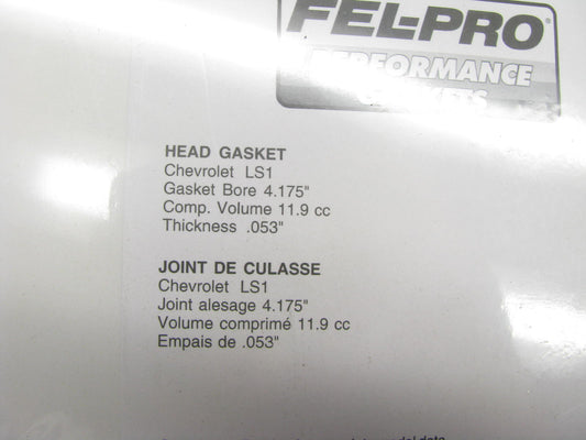 Fel-pro 1162L053 LEFT MLS Head Gasket For Chevrolet LS1 LS6 4.175'' Bore 0.53''