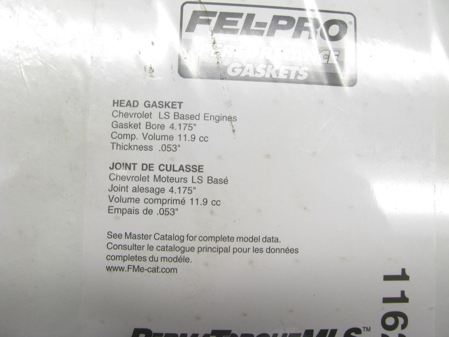 Fel-pro PERFORMANCE 1162R-053  Right Cylinder Head Gasket Chevrolet LS1 4.175''