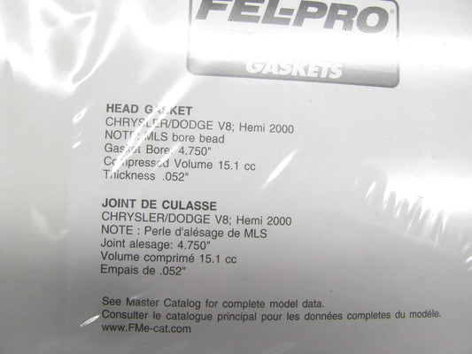 Fel-pro Performance 1199 Engine Cylinder Head Gasket For Hemi 2000 4.750'' Bore