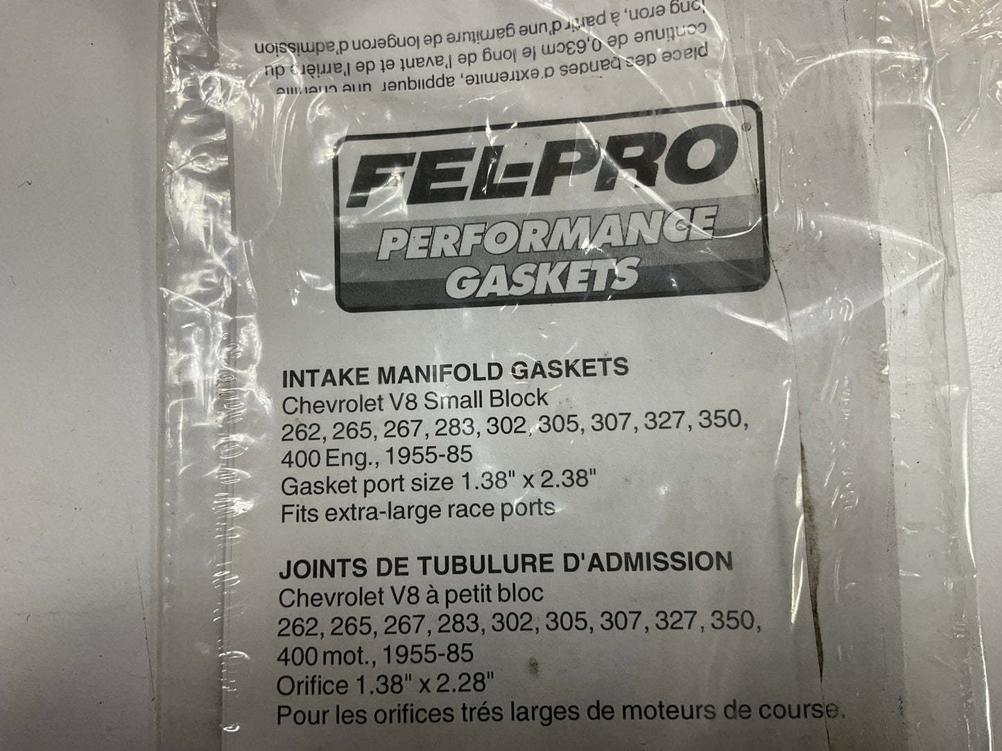 Fel-Pro 1209 Intake Manifold Gasket Set - Chevy Small Block V8 1.38''x2.38'' Ports