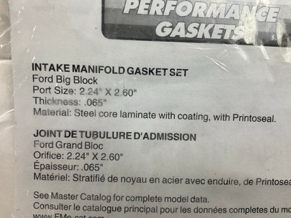 Fel-pro 1231S-3 Intake Manifold Gasket Set - Ford BBF 2.60'' X 2.24'' Port .065''