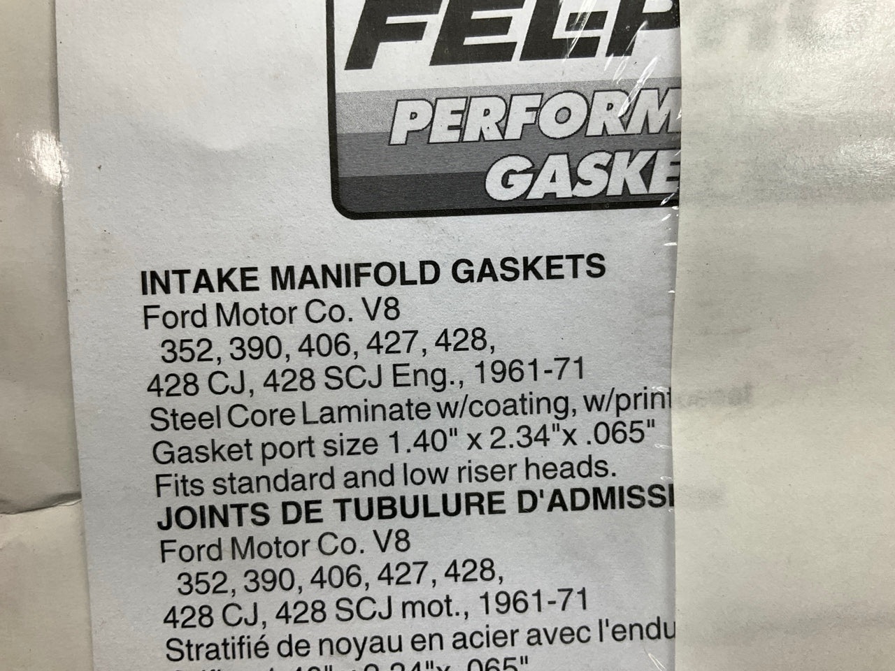 Fel-pro 1246S-3 Performance Intake Manifold Gasket Set FORD V8 FE Big Block 428