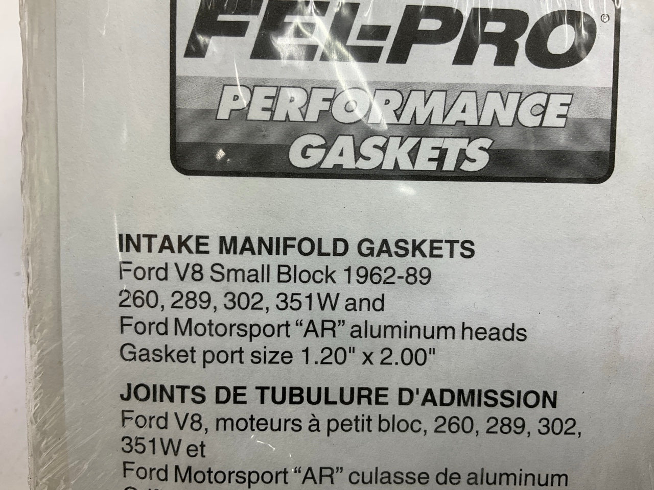 Fel-pro 1250 Performance Intake Gasket Set Ford V8 Windsor Small Block 1.2'' X 2''