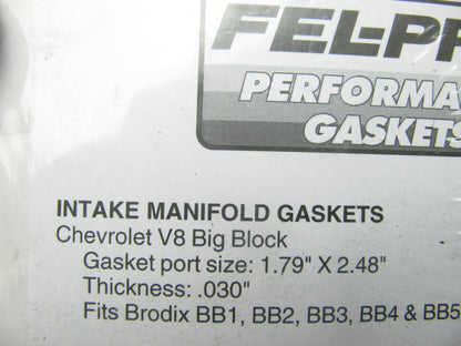 Fel-Pro 1252-1 Performance Intake Gasket Set Chevy V8 Big Block Brodix 1.79x2.48