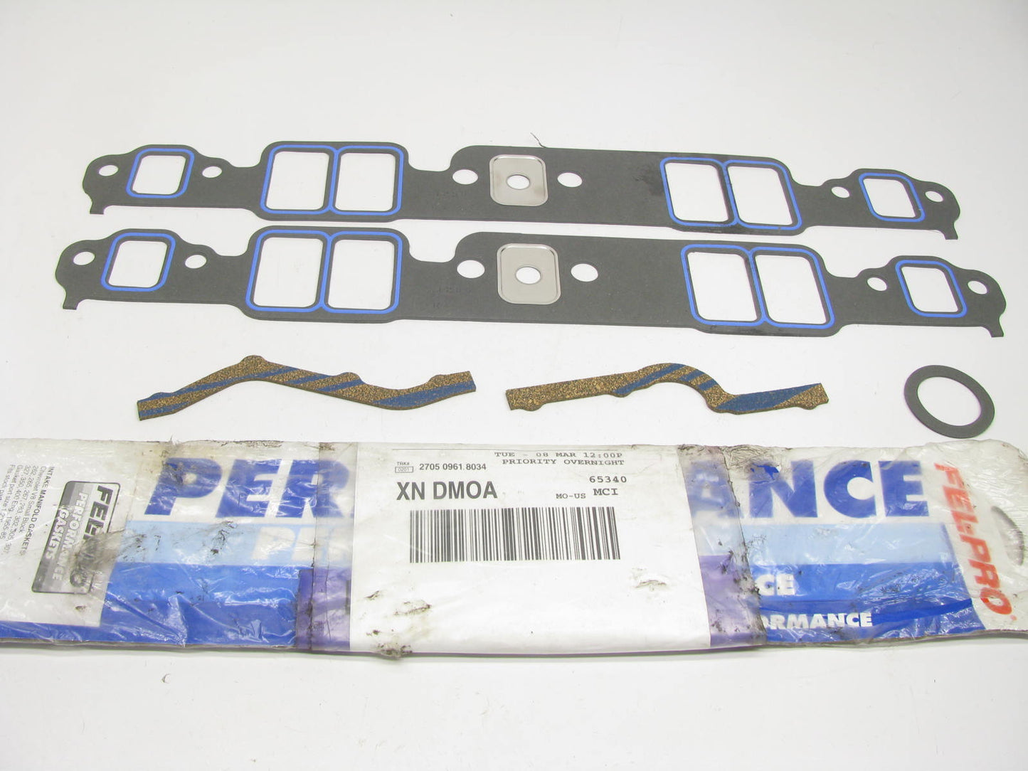 Fel-Pro 1256 SBC Intake Manifold Gasket Set 1.99'' X 1.23'' Stock Port .060'' Thick
