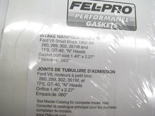 Fel-pro Performance 1262R-3 Intake Manifold Gaskets Ford SB 260 289 302 351W