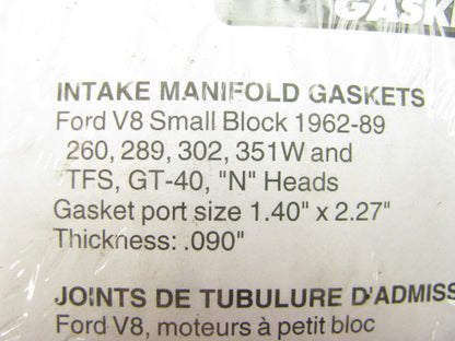 Fel-pro 1262R-4 Intake Manifold Gaskets - Ford TFS, GT40 - 1.40 X 2.25'' X .090''
