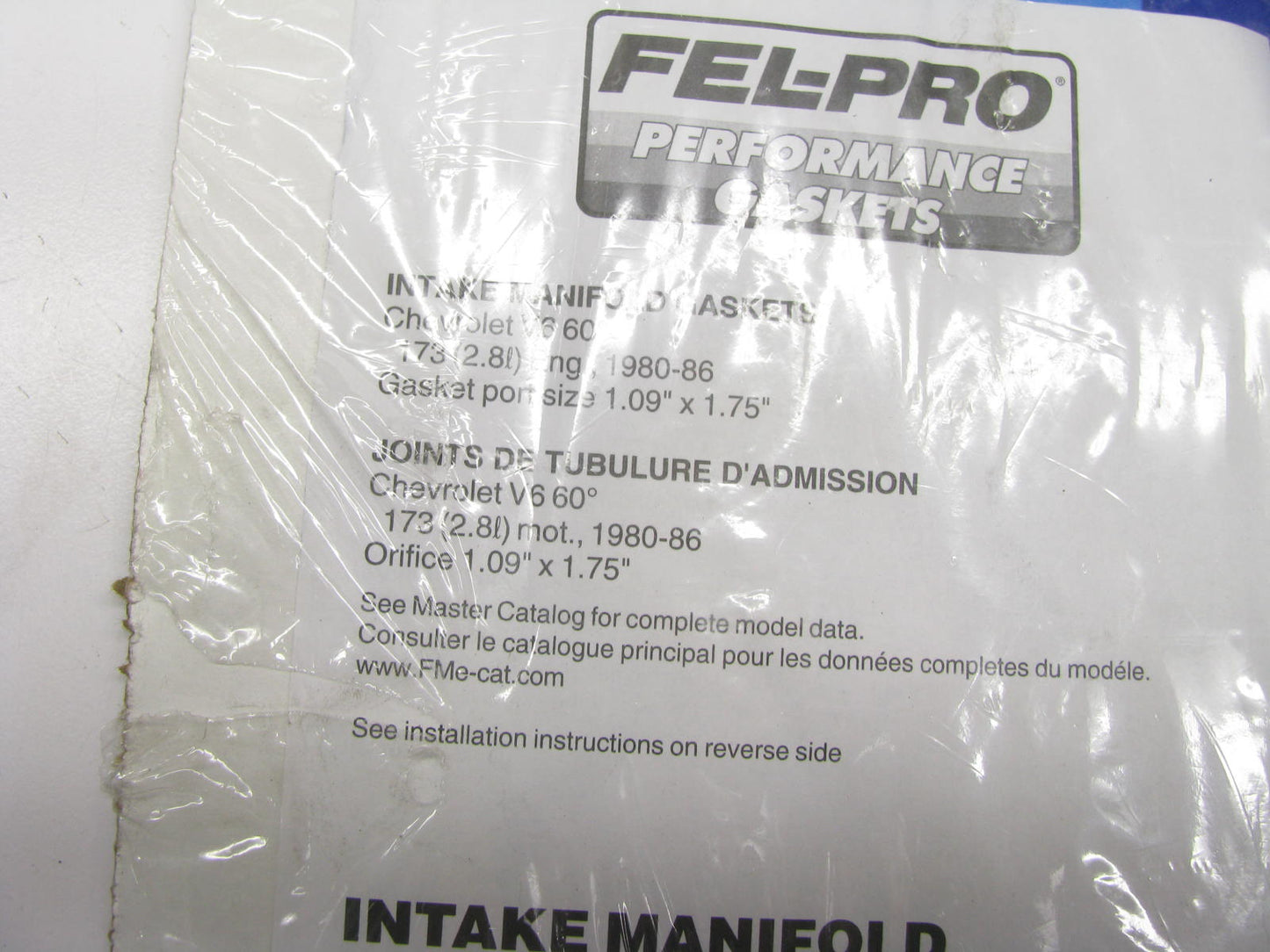 Fel-Pro Performance 1270 Intake Gasket Set - 1980-1986 Chevy 2.8L  1.09'' X 1.75''