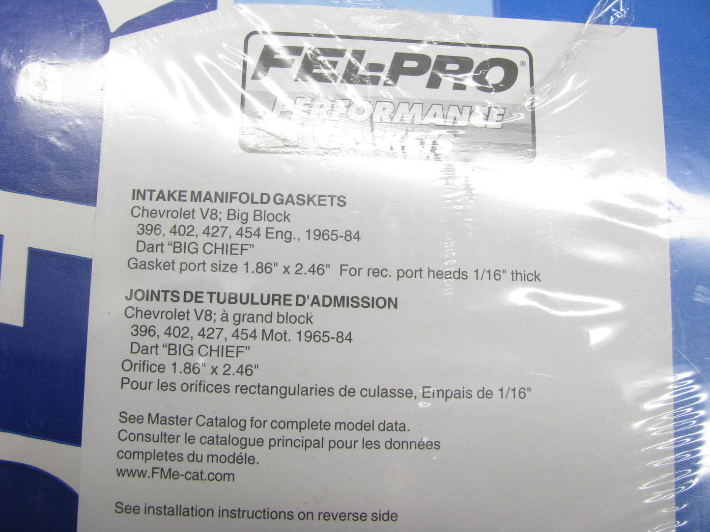 Fel-Pro Performance 1298 Intake Gasket For Dart Big Chief, BBC 396,402,427,454