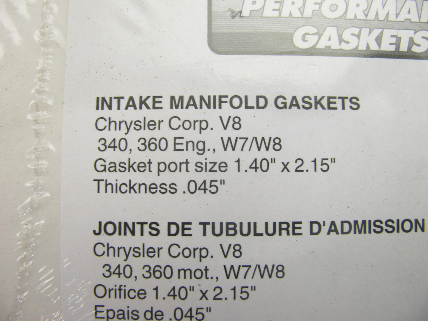 Fel-pro Performance 1300-2 Intake Manifold Gasket Set For Chrysler 340 360