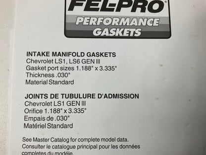 Fel-Pro Performance 1312-1 Intake Manifold Gasket Set - Chevrolet LS, 1.19x3.34''