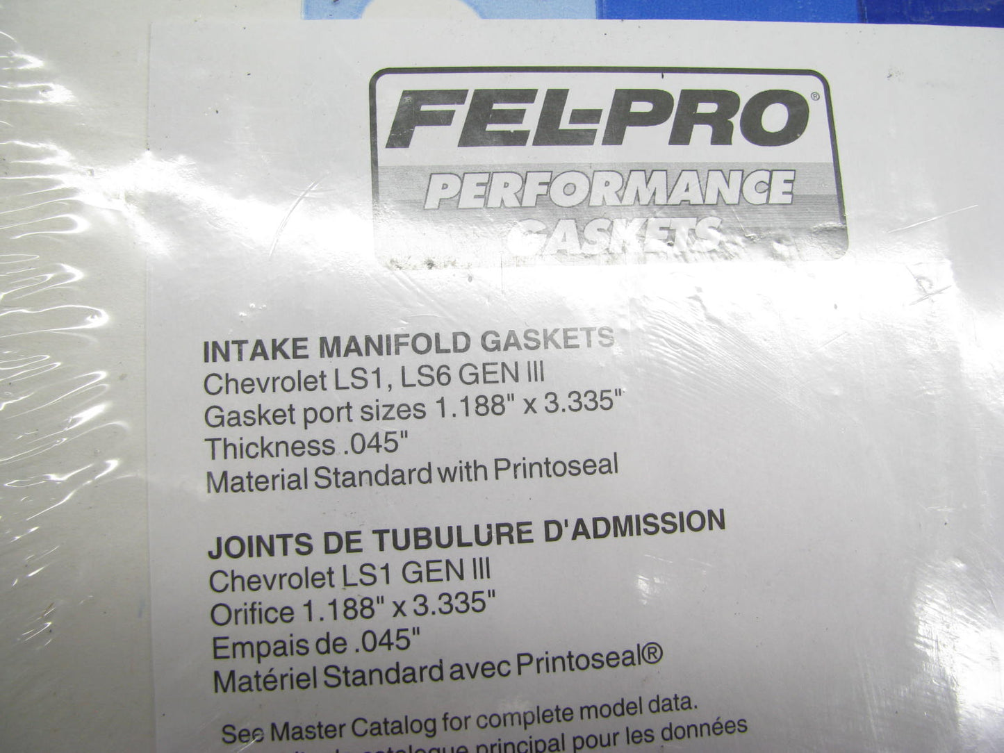 Fel-pro 1312-2 Intake Manifold Gasket Set GM LS1 LS6 Gen III 1.188x3.335'' 0.45''