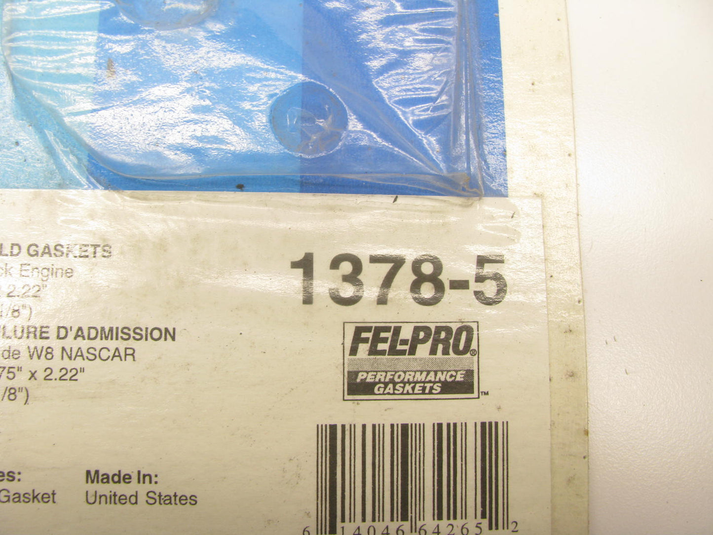 Fel-pro Performance 1378-5 Intake Gasket For W8 NASCAR TRUCK ENGINE