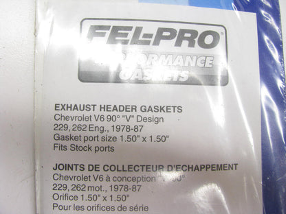 Fel-pro 1402 Performance Exhaust Gasket Set 1978-92 Chevy V6 Square Port