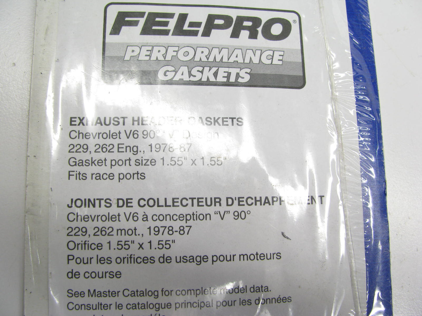 Fel-pro 1403 Performance Exhaust Manifold Gasket Set 1.55'' X 1.55'' Chevy 4.3L V6