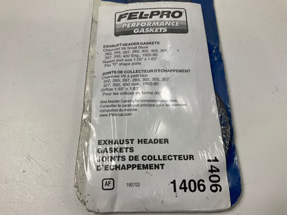 Fel-pro 1406 Exhaust Manifold Gasket Set 55-85 Chevy V8 Small Block 1.53''X1.63''