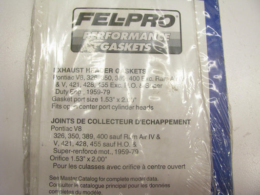 Fel-pro 1423 Exhaust Manifold Gasket 1967-79 Pontiac 350 400 455 1.53x2.00'' Port