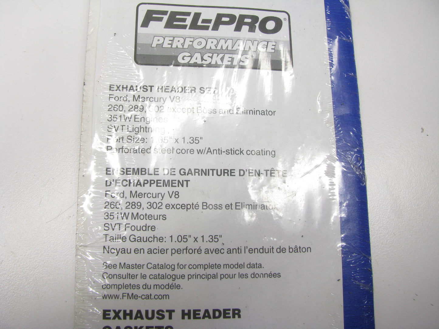 Fel-pro 1467 Performance Exhaust Gasket Set Ford V8 W Small Block 1.05'' X 1.35''