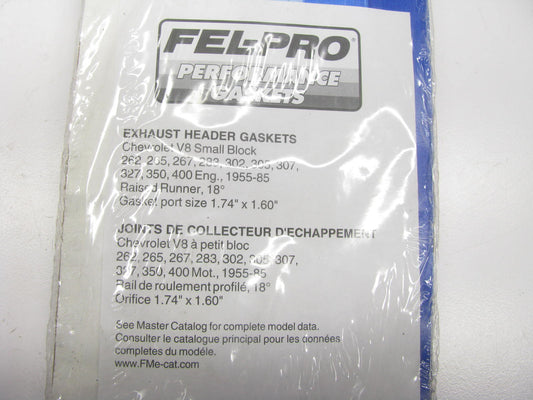 Fel-pro 1482 Exhaust Header Gaskets For Chevrolet SBC 18 Degree 1.74x1.60'' Port
