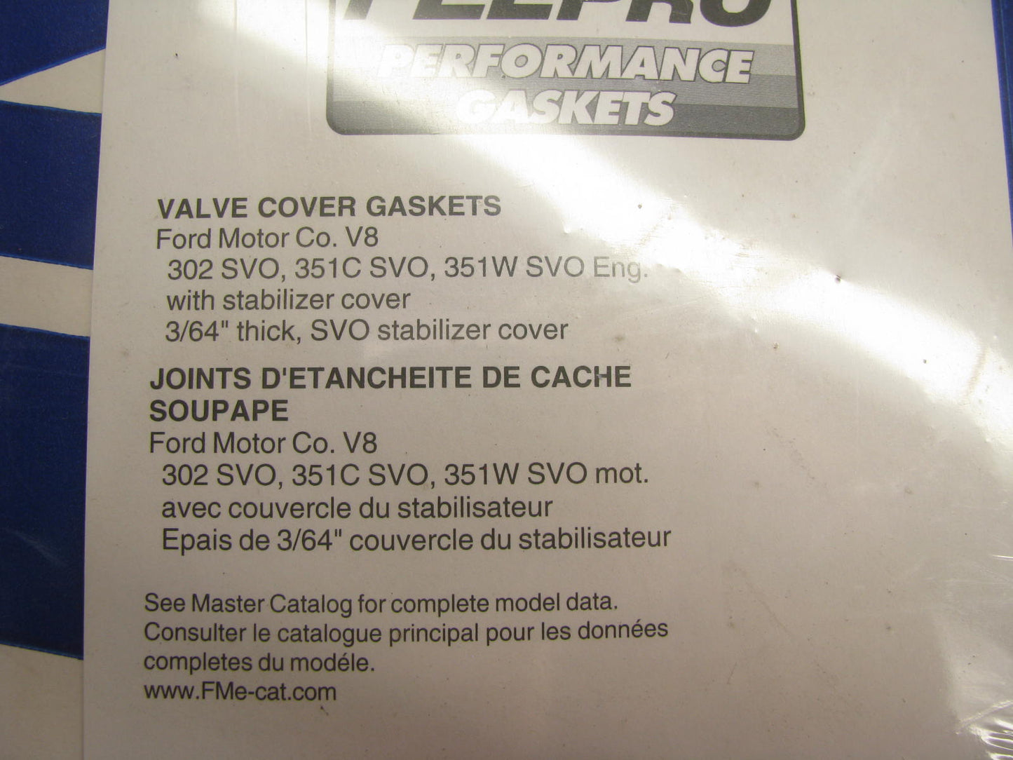 Fel-pro 1620 Valve Cover Gasket Set - Ford 302 351W 351C SVO 3/64'' Thick