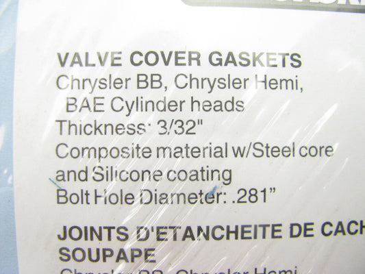 Fel-pro Performance 1665-1 Valve Cover Gasket Set For Chrysler BB BAE Heads