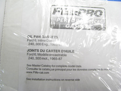 Fel-pro Performance 1820 Engine Oil Pan Gasket 65-87 Ford 240 300 I6