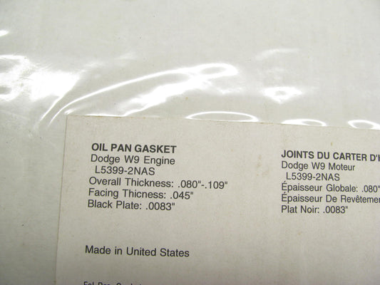 Fel-pro 1850 Performance Engine Oil Pan Gasket For Dodge W9 Racing Engine