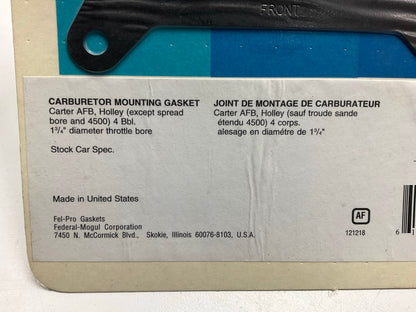 Fel-pro Carburetor Mounting Base Gasket For Holley Carter AFB 4-BBL 1-3/4'' Bore